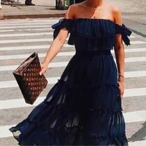 Misa Los Angeles Black Midi Dress